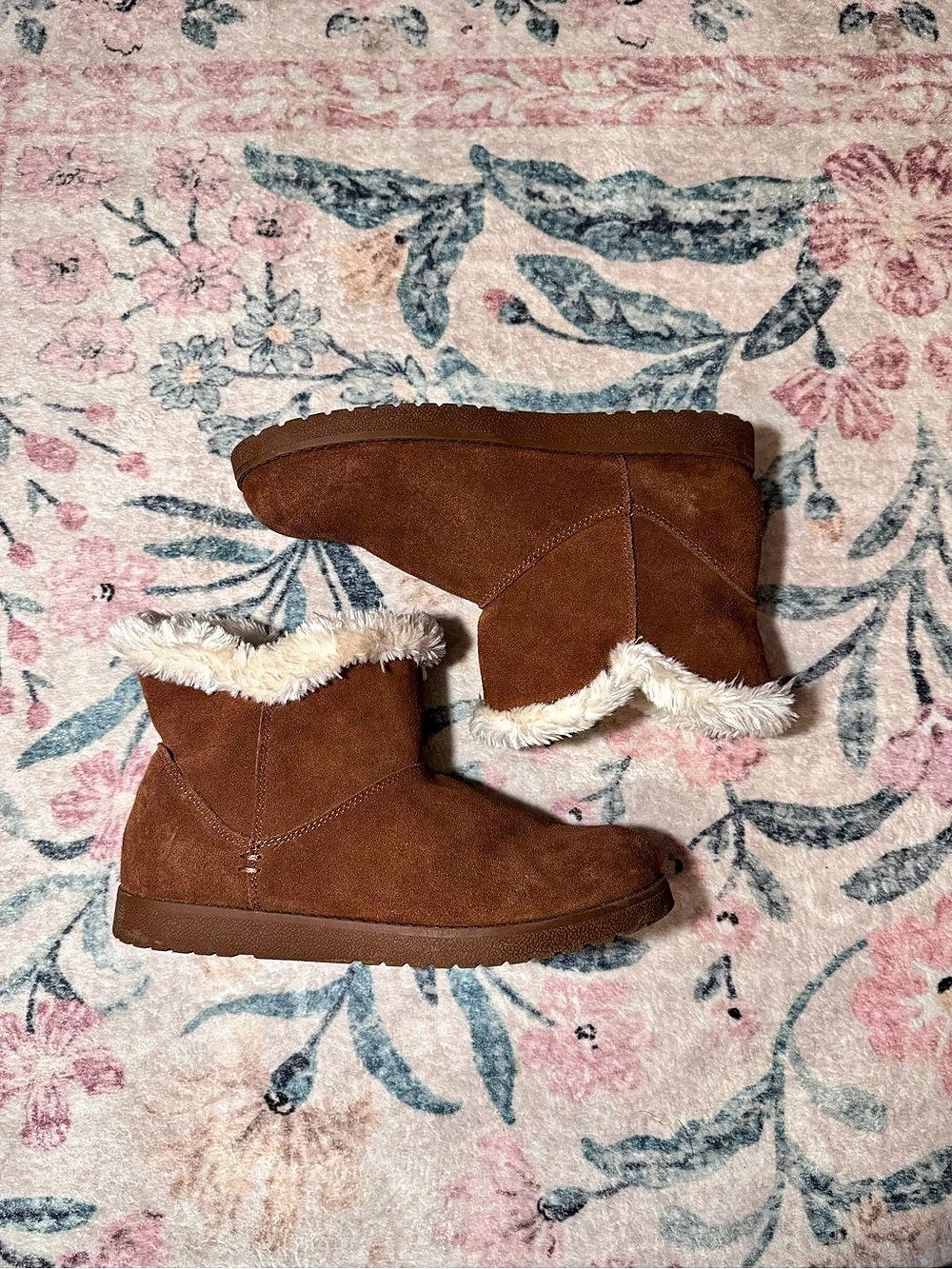 Target Brown & White Faux Fur Lined Winter Boots